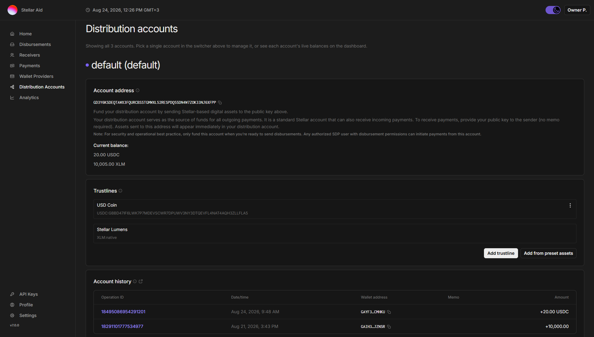 Distribution Accounts