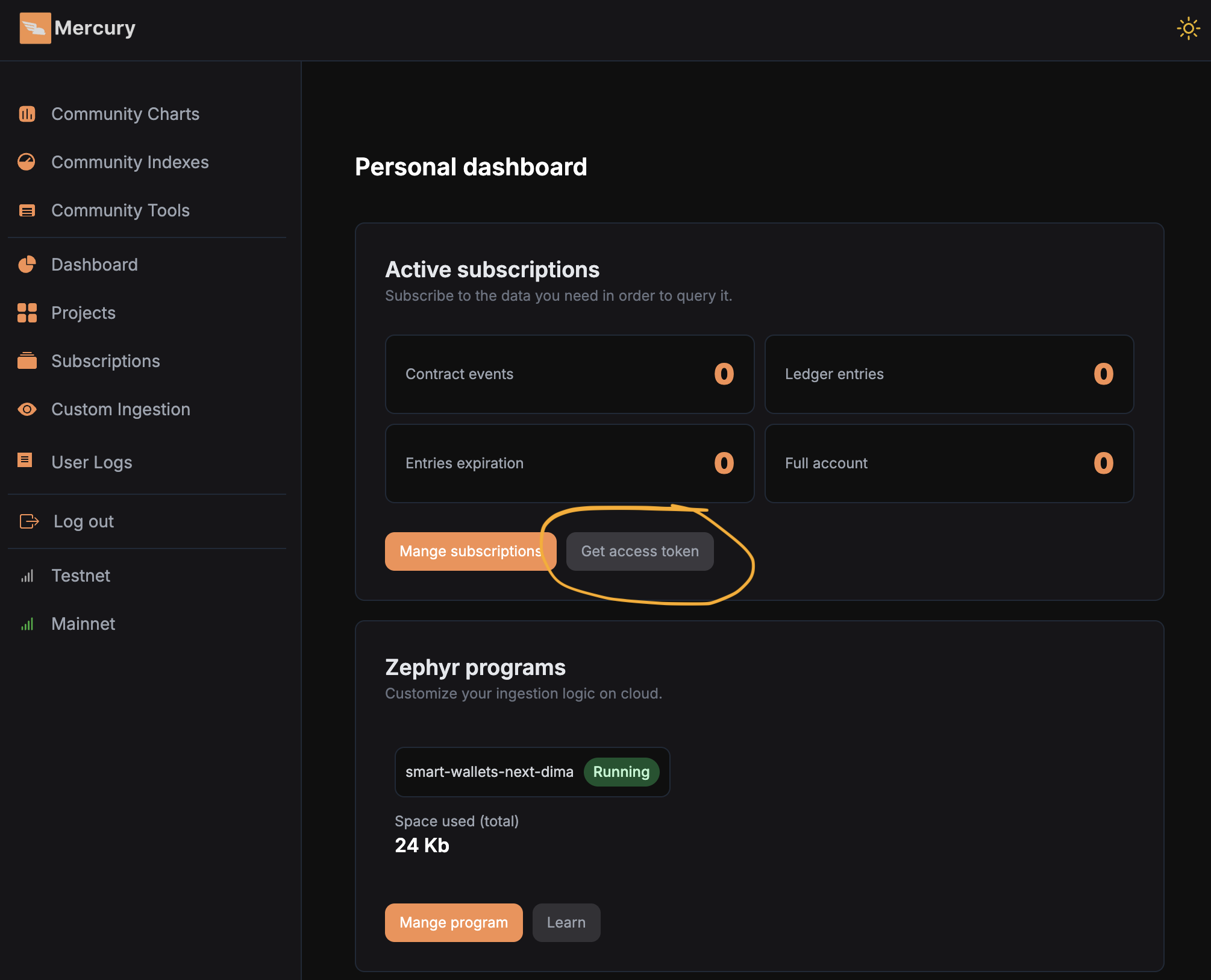 Mercury Data JWT Token