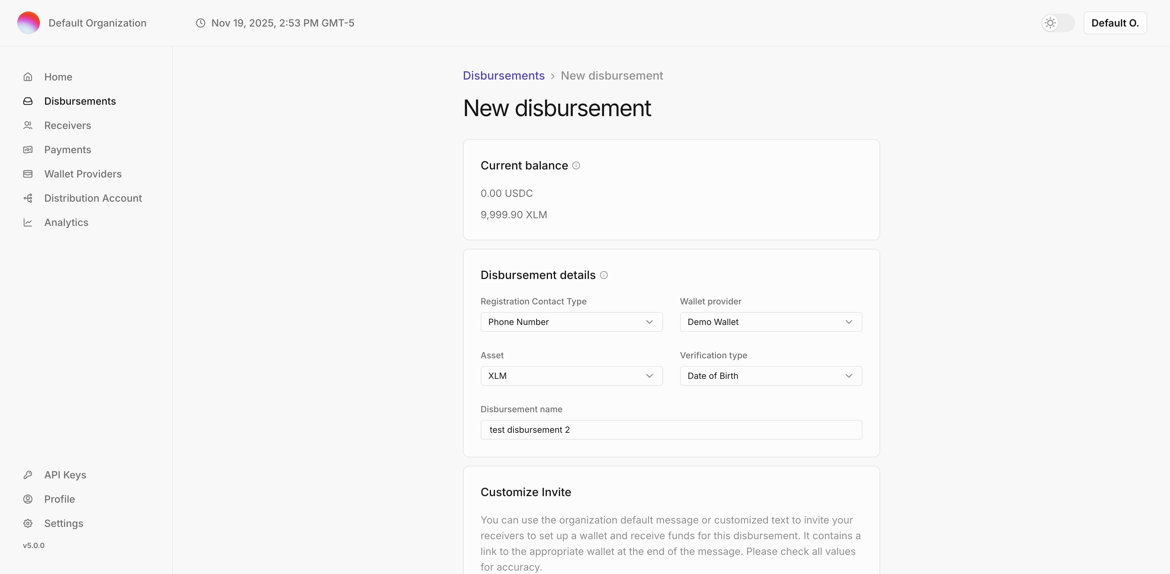 Detalles del Desembolso