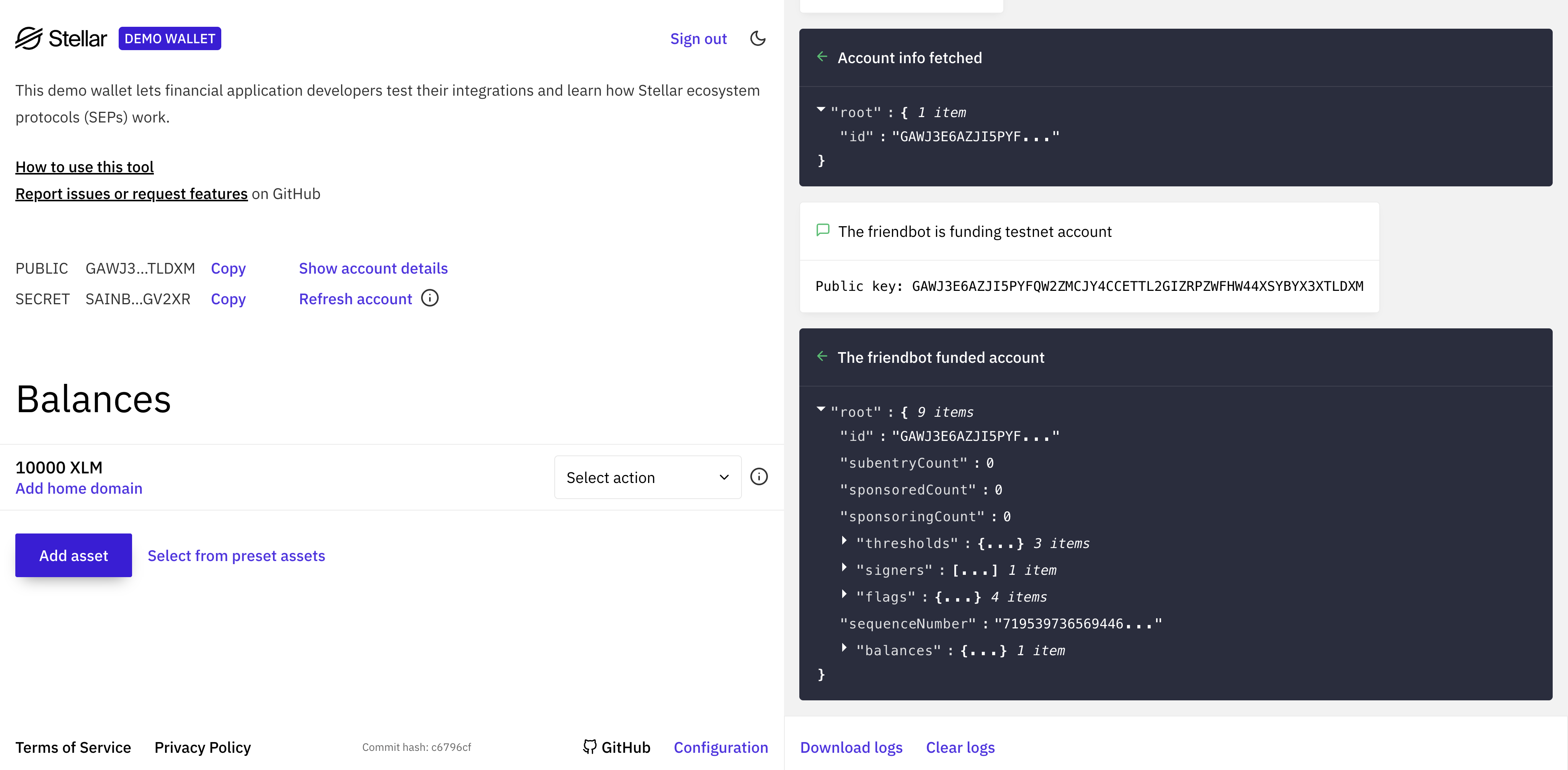 Creación de Demo Wallet