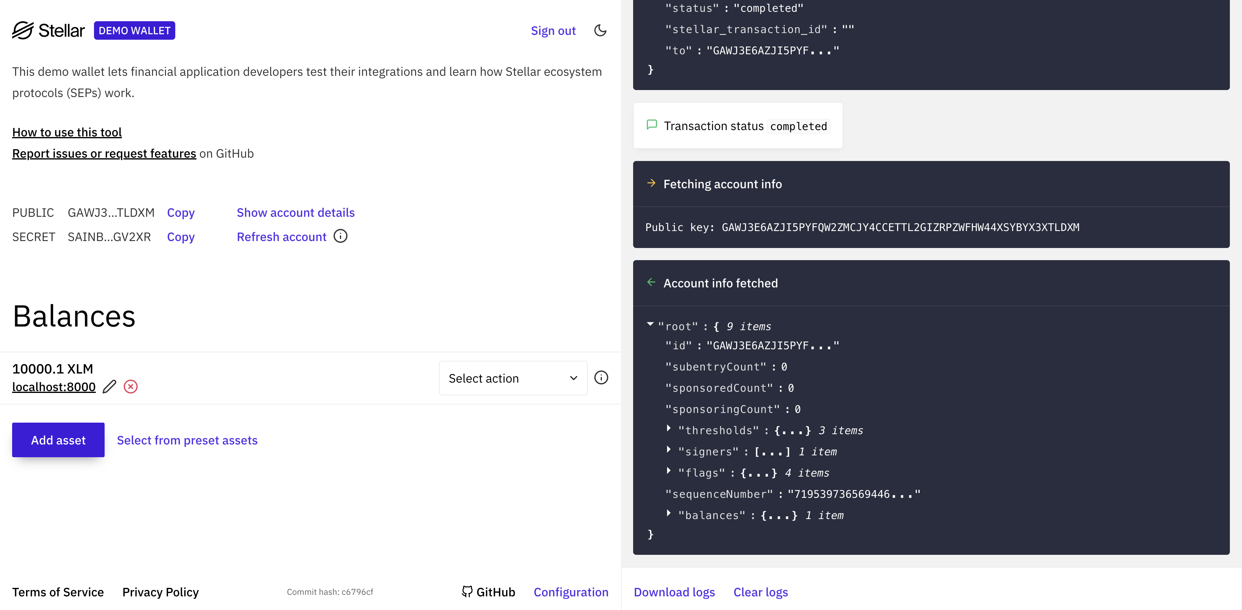 Saldo de Demo Wallet