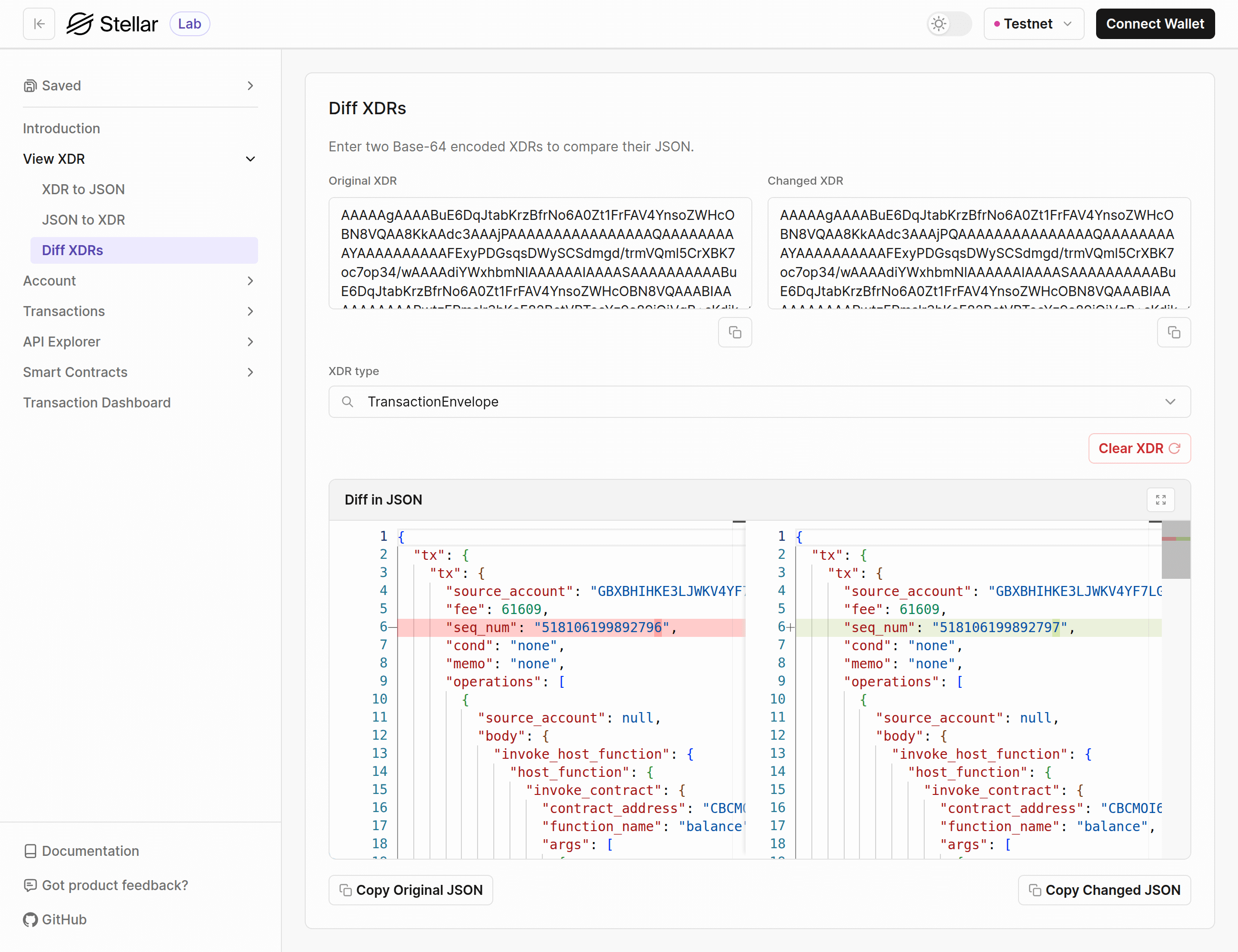 Lab: salida de Diferencias en XDRs