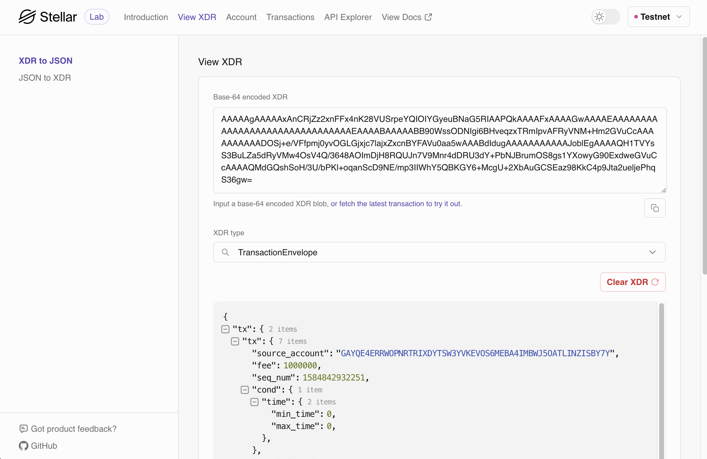 Laboratorio XDR a JSON